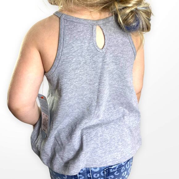 CAT AND JACK Gray Yellow Sequin Pineapple Sleeveless Tank Top - Picture 2 of 6